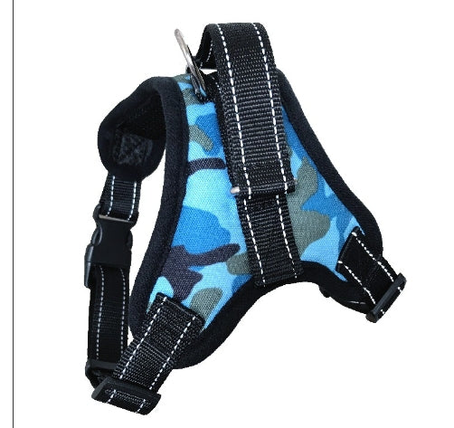 Collar Cat Pet Dog Chest Harness blue camo adjustable straps Pet Zen on Tampa Home & Garden Store