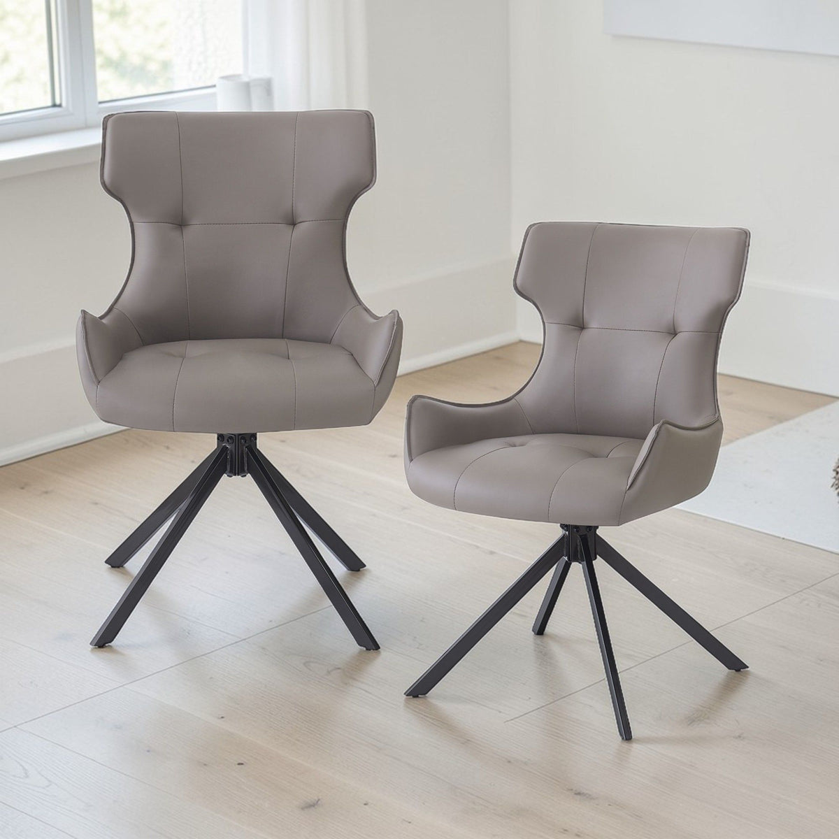 Camel padded swivel side chairs set of 2 by HouseOfZazla on Tampa Home & Garden Store