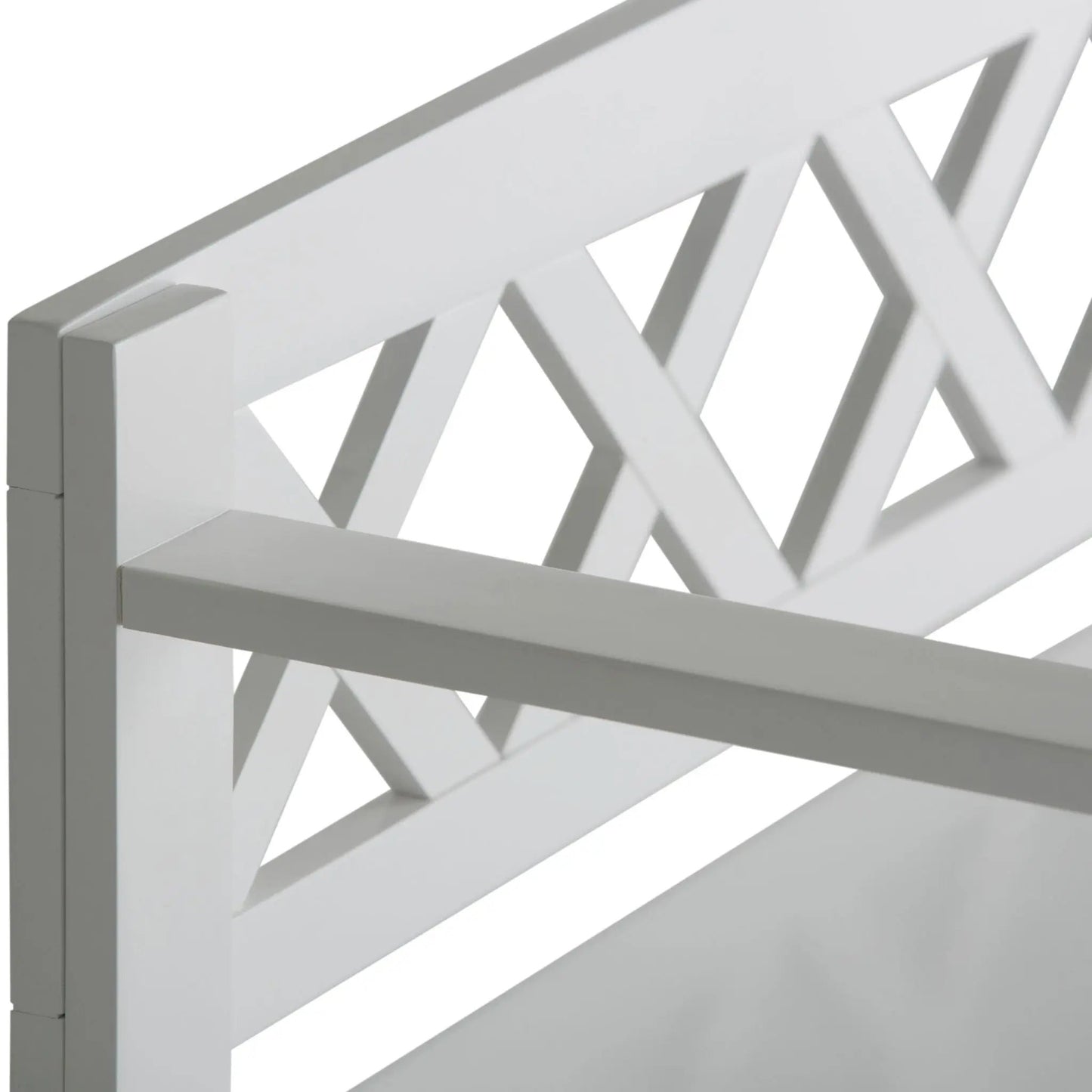 Amherst Handcrafted Entryway Storage Bench by Unique Piece Furniture, white lattice back on Tampa Home & Garden Store