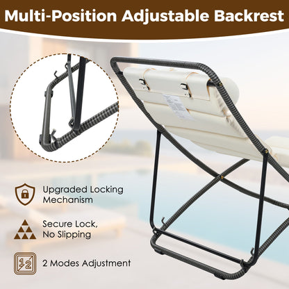 Pair of Outdoor Chairs with Adjustable Backrest