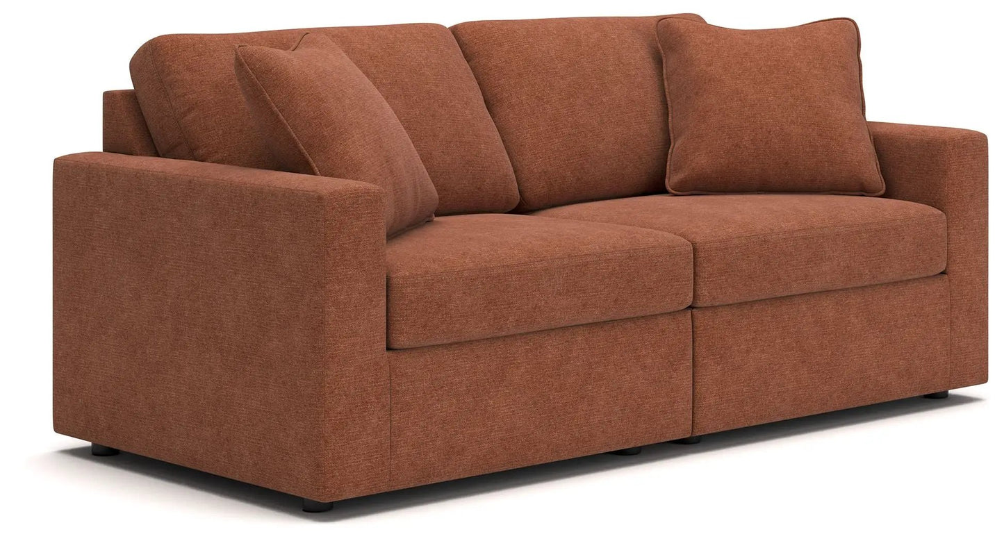 Modmax Sectional Sofa In Spice Fabric Performance