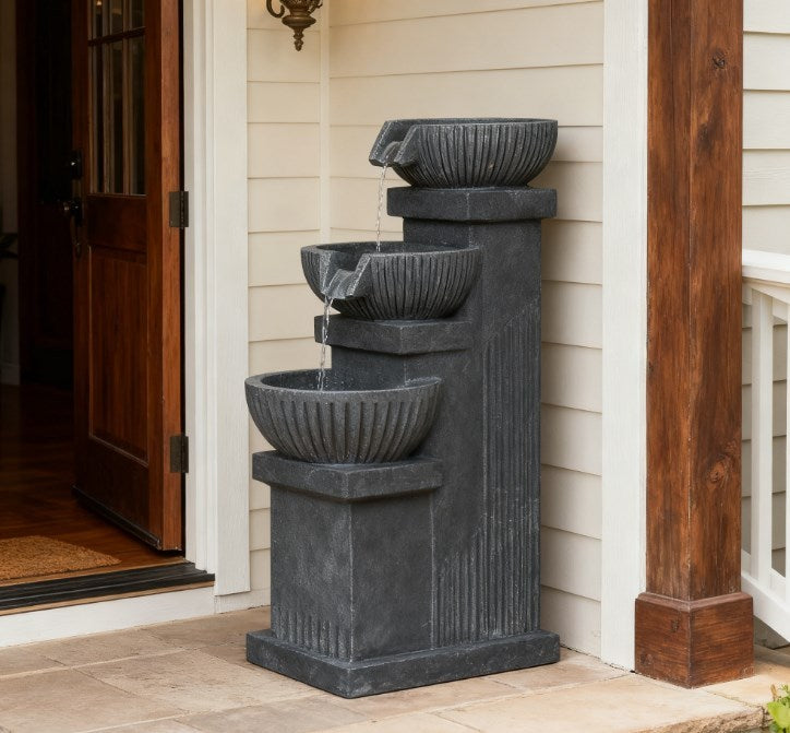 4-Tier Resin Cascading Bowls Fountain with LED lights, outdoor fountain by HouseOfZazla on Tampa Home & Garden Store