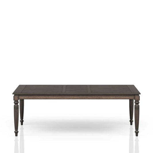 Extendable dining table coffee brown with top and turned legs on Tampa Home & Garden Store