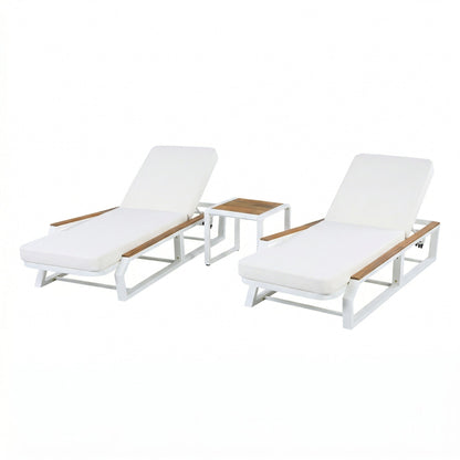 5 Piece Outdoor Chaise Lounge and Side Table