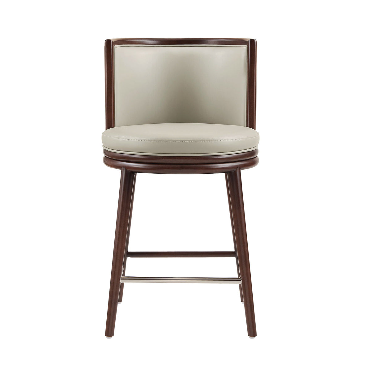 Evalyn Counter Stool, HouseOfZazla, cream upholstery with dark wood frame, counter height 24–27 on Tampa Home & Garden Store