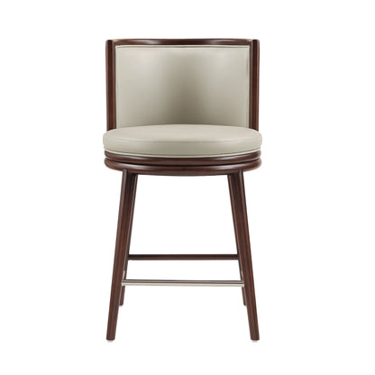 Evalyn Counter Stool, HouseOfZazla, cream upholstery with dark wood frame, counter height 24–27 on Tampa Home & Garden Store