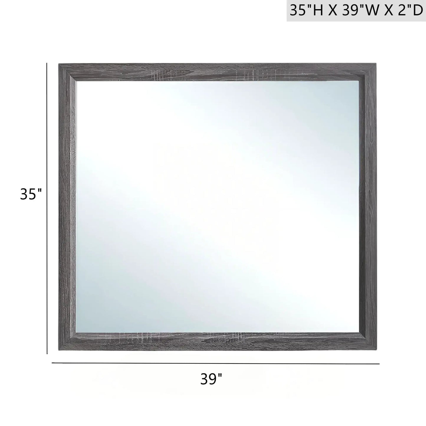 Glasgow mirror with grey frame and low distortion glass by Unique Piece Furniture on Tampa Home & Garden Store
