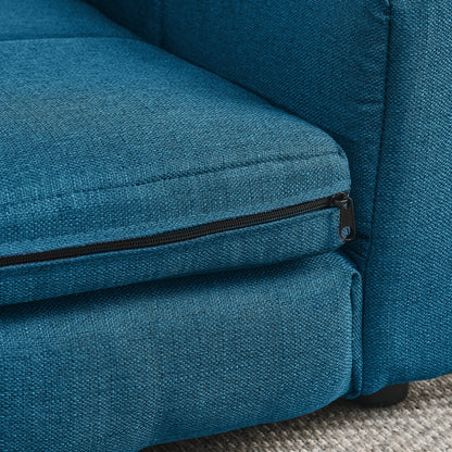 Soft blue textured fabric pet bed for large dogs with a black zipper along the seam on Tampa Home & Garden Store