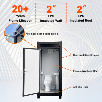 Outdoor Portable Toilet Cabin with Sink and Fan