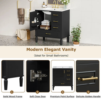 Traditional Bathroom Vanity With Soft Close Doors