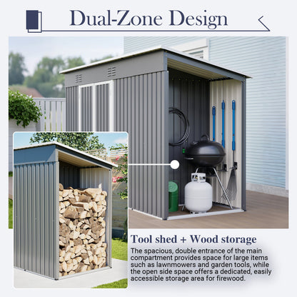Outdoor Metal Shed with Lockable Door and Floor