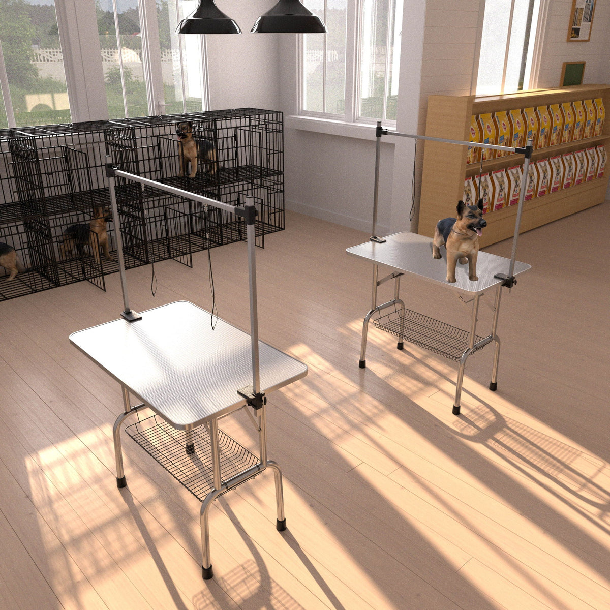 Folding dog grooming tables with stainless steel frames and rubber mats HouseOfZazla on Tampa Home & Garden Store
