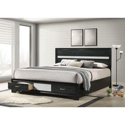 Annie Upholstered Panel Bed and Glitter Stripe