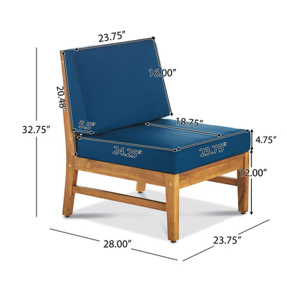 Perla 5 Pieces Outdoor Wood Patio Sofa Set
