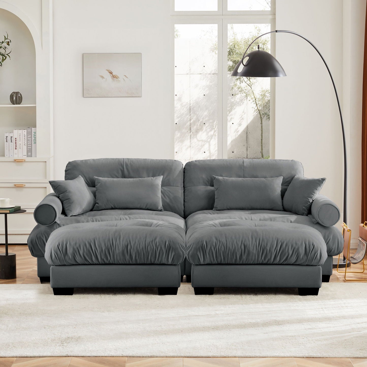 Oversized Modular Sofa with Movable Ottoman
