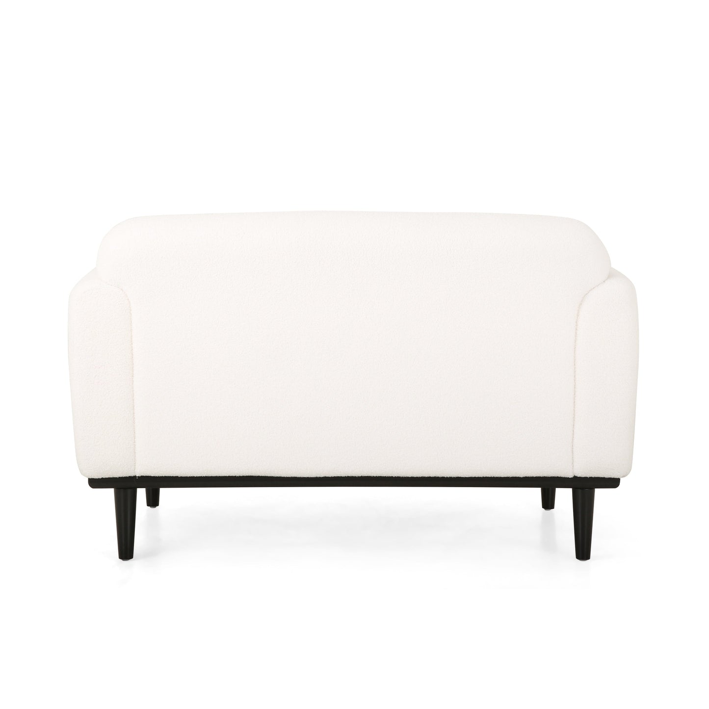Contemporary Boucle Loveseat and Rounded Design