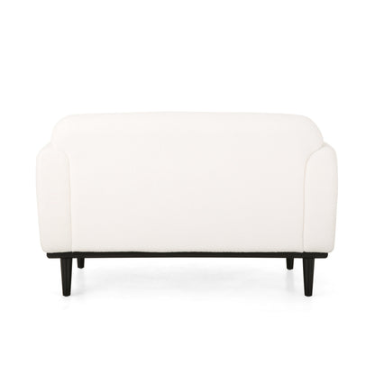 Contemporary Boucle Loveseat and Rounded Design