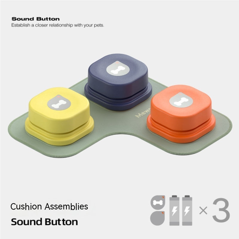Sound Button pet communication toy with 4 yellow blue orange gray for one-click training on Tampa Home & Garden Store