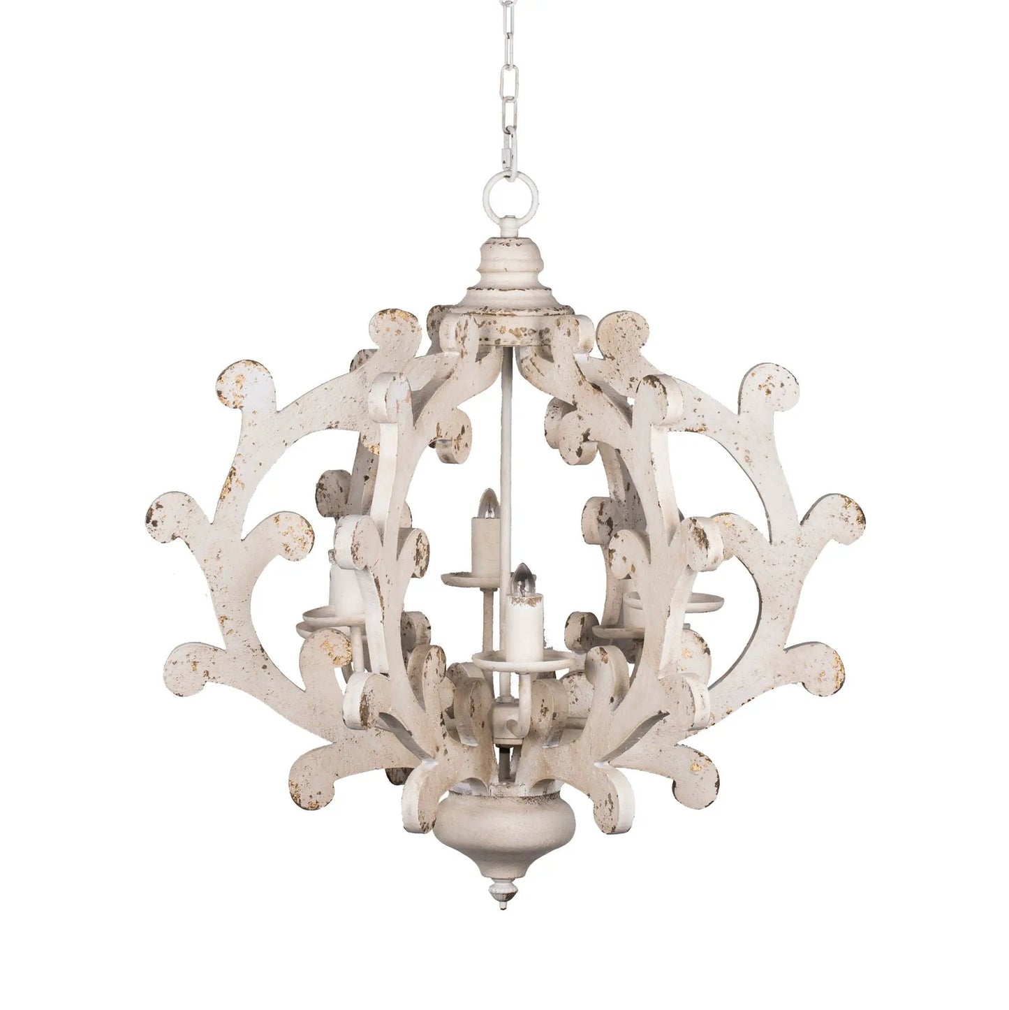 6 Light Chandelier for Kitchen White Finish