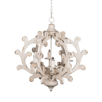 6 Light Chandelier for Kitchen White Finish