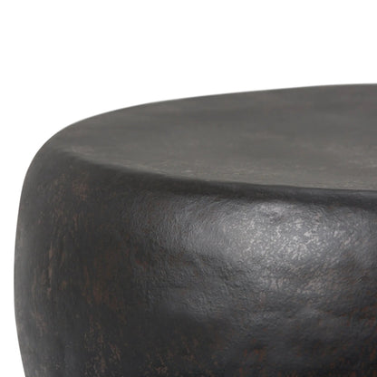 Garvy Handcrafted Solid Metal Drum Side Table