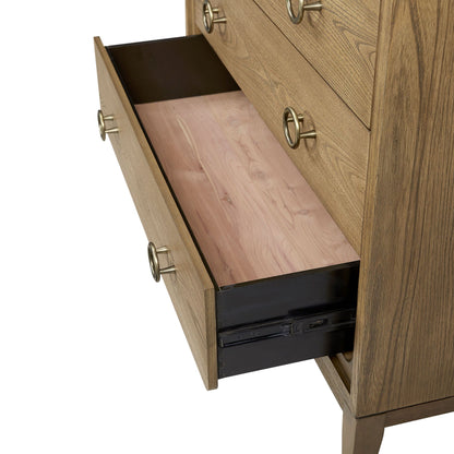 5 Drawer Chest With Solid Wood Elm Veneers