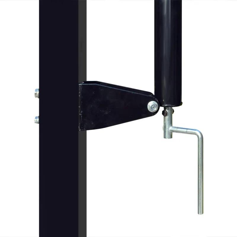 Outdoor buried height-adjustable basketball stand bracket in black metal on Tampa Home & Garden Store