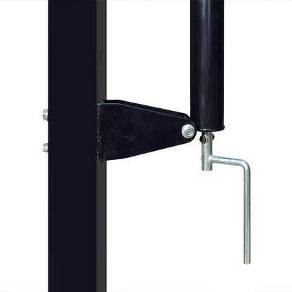 Outdoor buried height-adjustable basketball stand bracket in black metal on Tampa Home & Garden Store