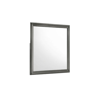 HouseOfZazla modern wall mirror with a dark gray brushed metal frame on Tampa Home & Garden Store