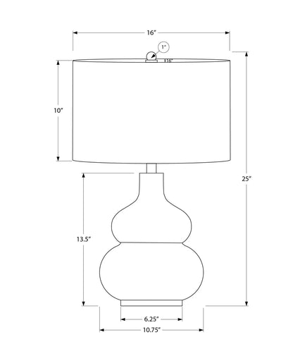 Table lamp cream ceramic, contemporary by Unique Piece Furniture; schematic with dimensions on Tampa Home & Garden Store
