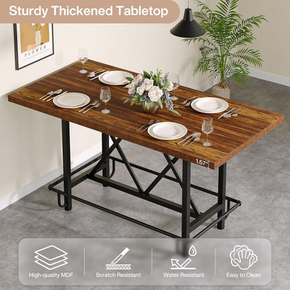 Rectangular Counter Height Dining Table for Six