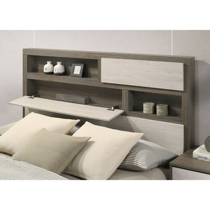 Eastern King Headboard and Bookcase Storage Bed