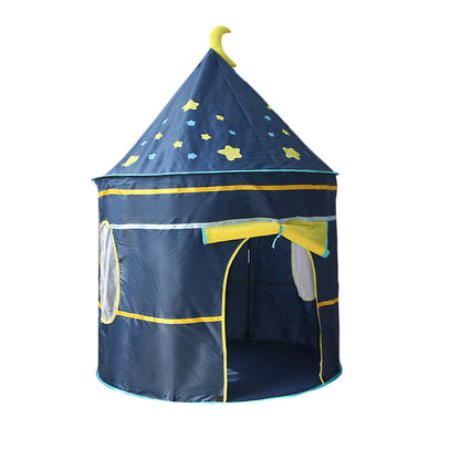 Children's princess play tent castle, blue with yellow trim, baby activity toy My Store on Tampa Home & Garden Store
