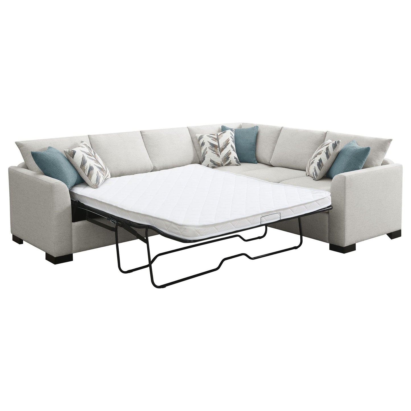 Radison greige upholstered sleeper sectional sofa by HouseOfZazla with hidden bed on Tampa Home & Garden Store