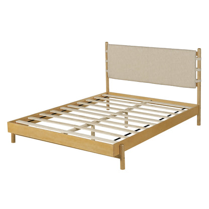 Queen Size Rubber Wood Bed Frame and Headboard