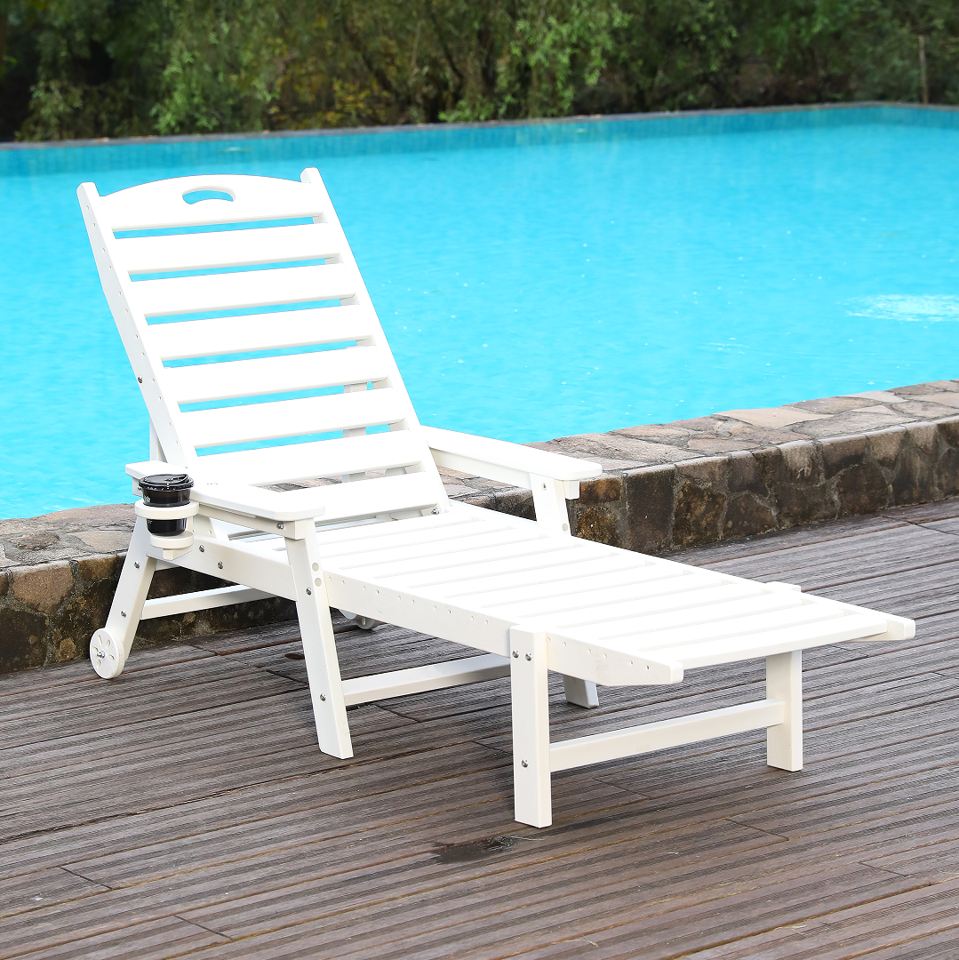 Durable HDPE Chaise Lounge Chair for Outdoor Use