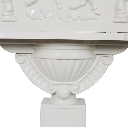 Cast aluminum mailbox white outdoor decor by Unique Piece Furniture, shell scroll details on Tampa Home & Garden Store