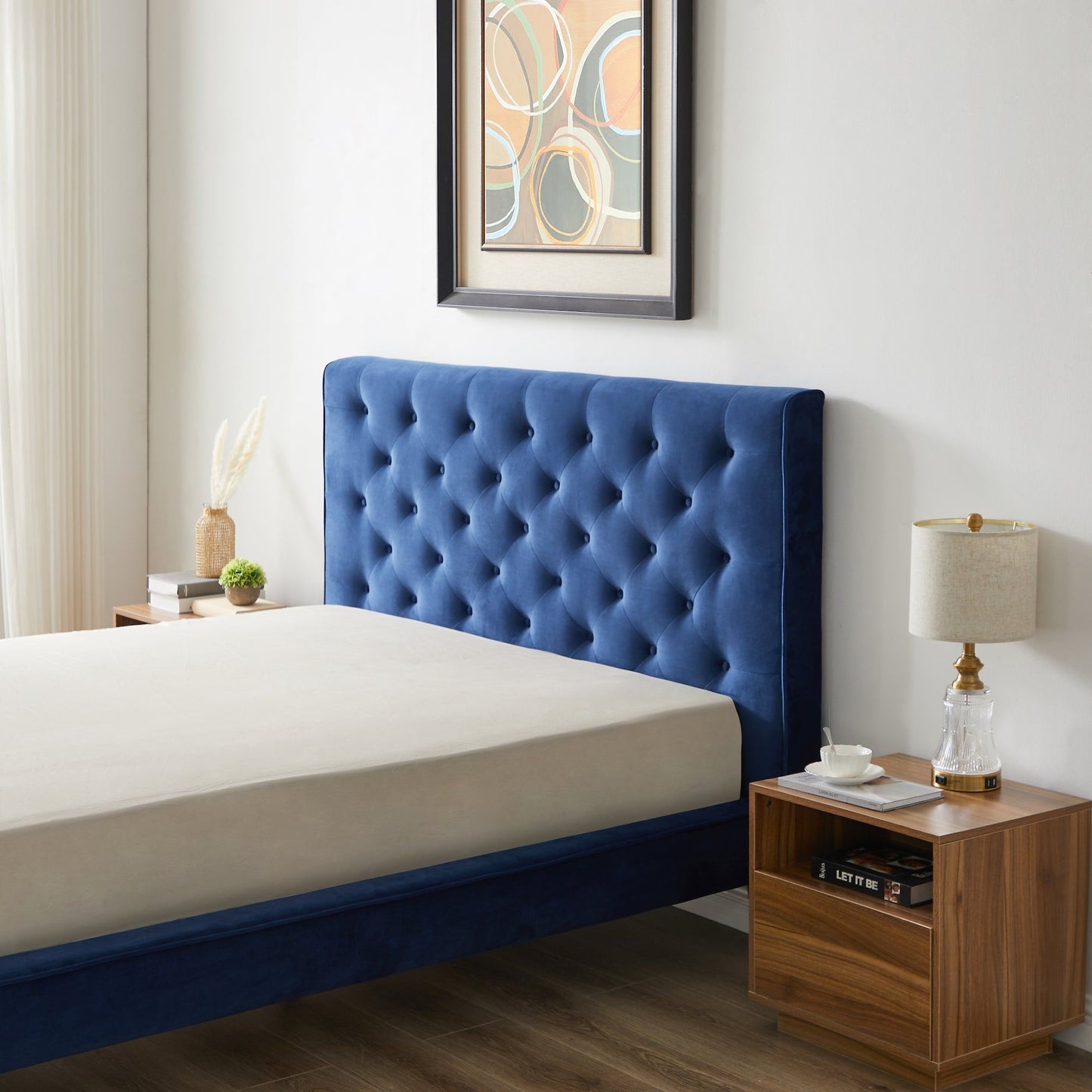 Dillon Mid Century Platform Bed and Headboard