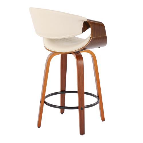 Counter stools mid-century modern swivel with tufted beige upholstery HouseOfZazla on Tampa Home & Garden Store