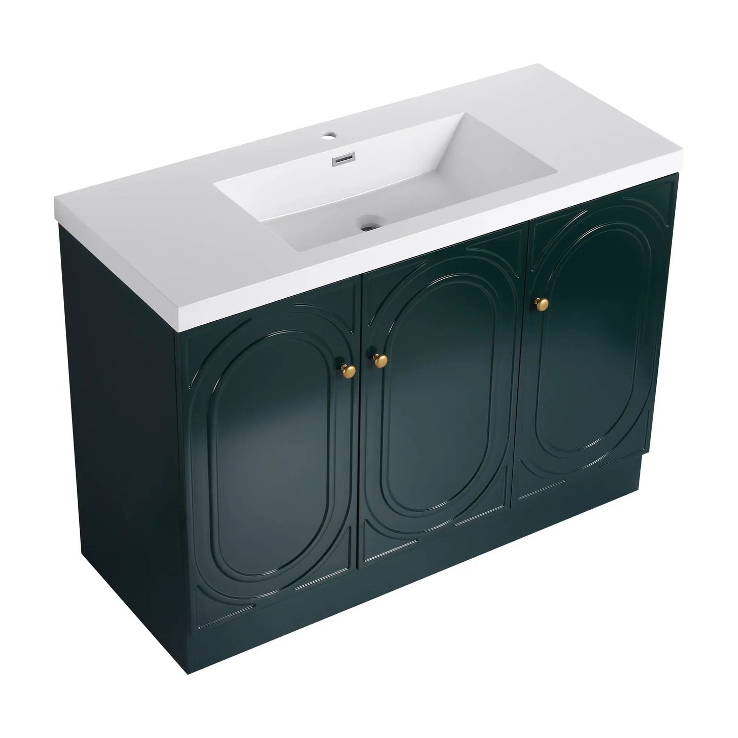 Contemporary bathroom vanity with resin sink, Unique Piece Furniture, green & soft-close doors on Tampa Home & Garden Store