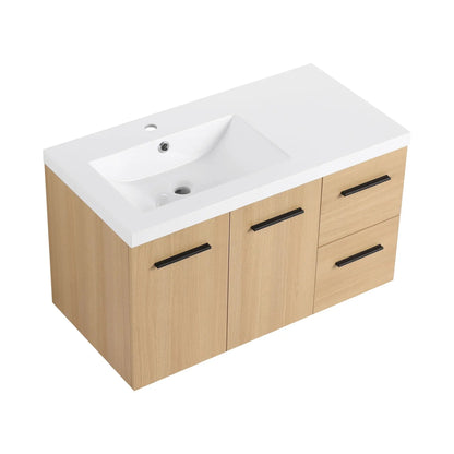 Wall Mounted Floating Vanity Sink and Drawers