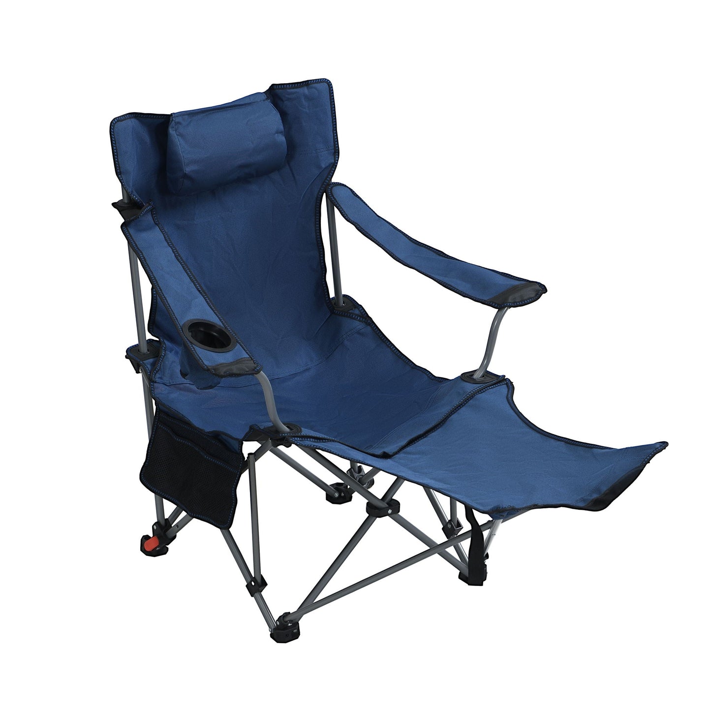 Outdoor Folding Reclining Chair With Cup Holder