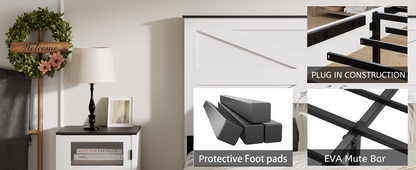 King Wood Platform Bed and Headboard Storage