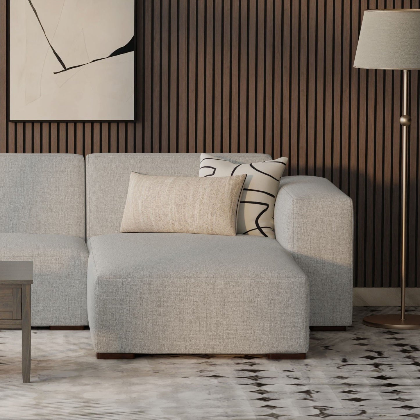 Rex Modern Asymmetrical Chaise Sofa Module