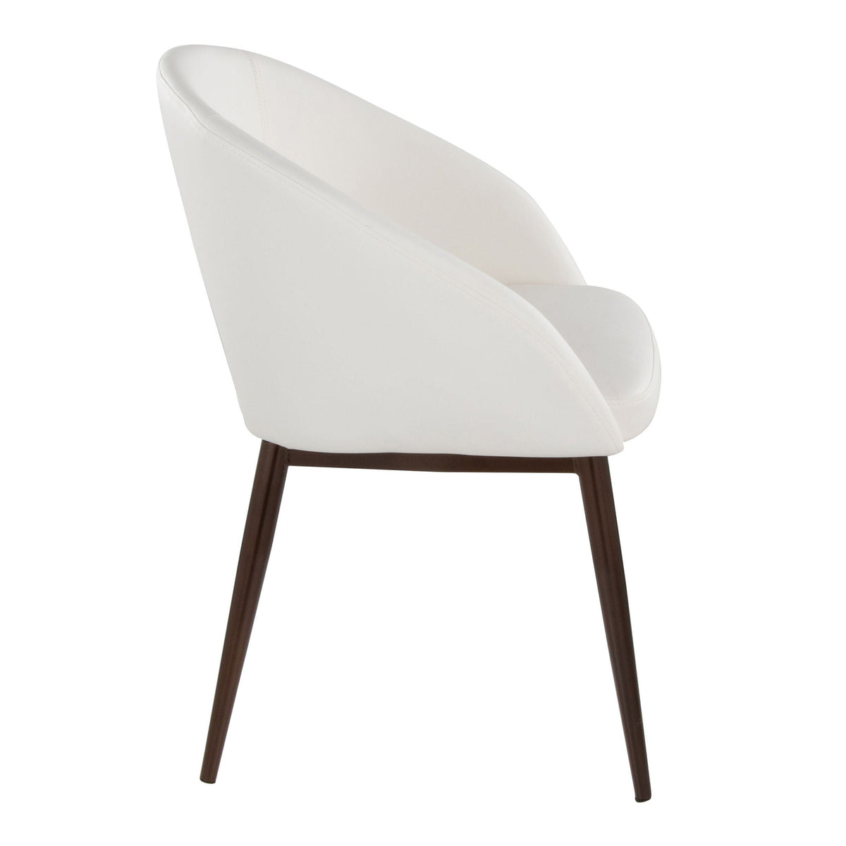 Contemporary arm chair with cut-out backrest in white faux leather by HouseOfZazla on Tampa Home & Garden Store