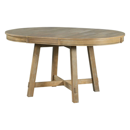 Gia round extendable dining table in wood finish with 16 inch leaf and sturdy wooden legs on Tampa Home & Garden Store