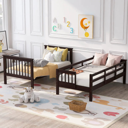 Stairway Bunk Bed with Storage and Guard Rail