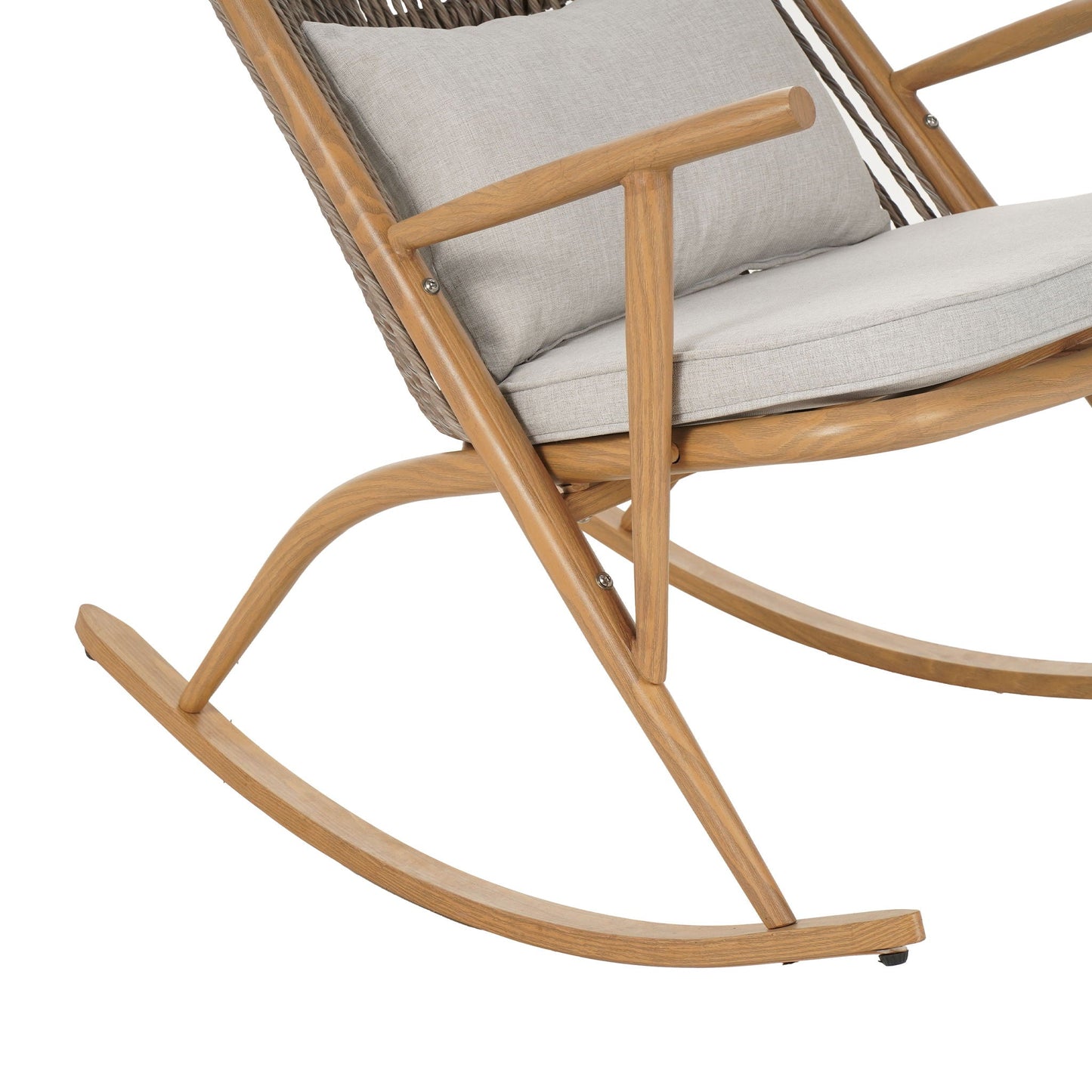 Elegant Outdoor Rocking Chair And Maple Finish
