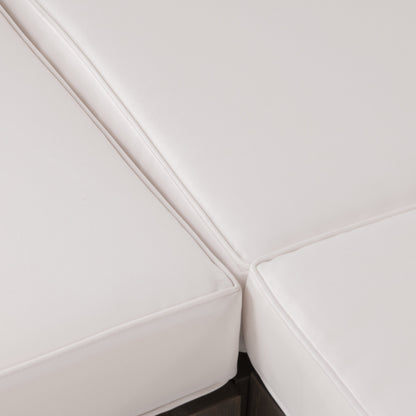 OANA outdoor wooden sectional set with white cushions by HouseOfZazla on Tampa Home & Garden Store