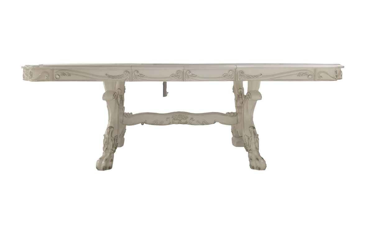 Dresden Elegant Dining Table carved legs wood construction pearl silver finish by HouseOfZazla on Tampa Home & Garden Store